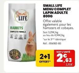 Animalis Small Life Menu complet lapin adulte offre