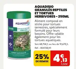Animalis Aquadisio Granulés reptiles et tortues herbivores offre