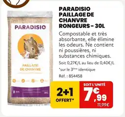 Animalis PARADISIO Paillage de chanvre rongeurs offre