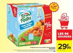 Carrefour Drive Pom'potes - compotes sans sucres ajoutés + format familial offre