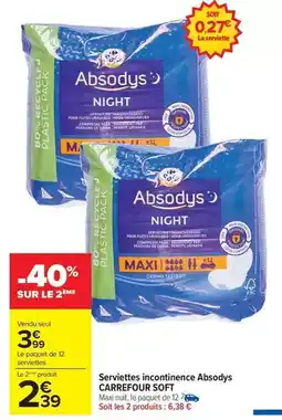 Carrefour Drive Carrefour - serviettes incontinence absodys offre