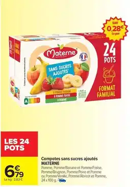 Carrefour Drive Materne - compotes sans sucres ajoutés offre