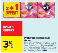 Carrefour Drive Nana - protections hygiéniques offre