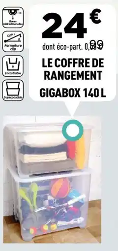 Centrakor Le coffre de rangement gigabox offre