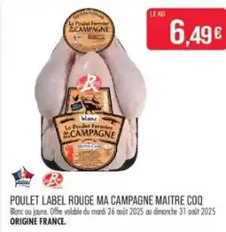 Match Poulet label rouge ma campagne maitre coq offre