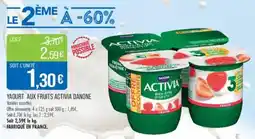 Match Yaourt aux fruits activia danone offre