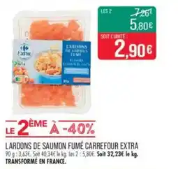 Match Lardons de saumon fumé carrefour extra offre