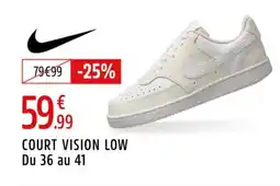 Intersport NIKE Court vision low du 36 au 41 offre