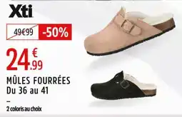 Intersport XTI Mûles fourrées du 36 au 41 offre