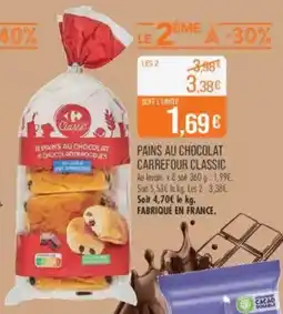 Match Pains au chocolat carrefour classic offre