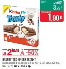 Match Gaufrettes kinder tronky offre