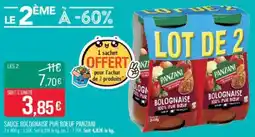 Match Sauce bolognaise pur boeuf panzani offre