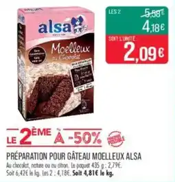 Match Préparation pour gâteau moelleux alsa offre