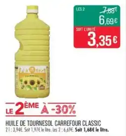 Match Huile de tournesol carrefour classic offre