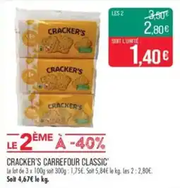 Match Cracker's carrefour classic offre
