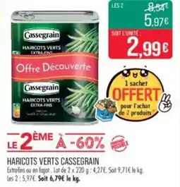 Match Haricots verts cassegrain offre