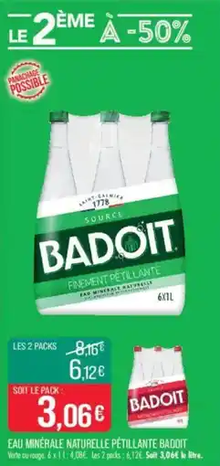 Match Eau minérale naturelle pétillante badoit offre