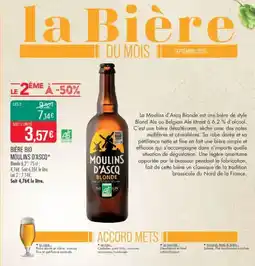 Match Bière bio moulins d'ascq offre