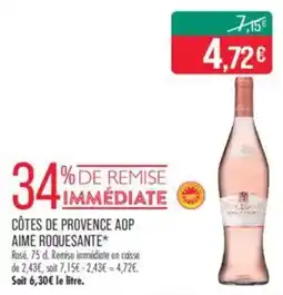 Match Côtes de provence aop aime roquesante offre
