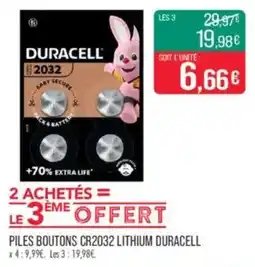 Match Piles boutons cr2032 lithium duracell offre