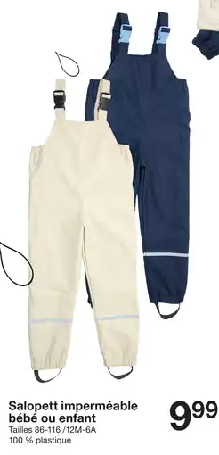 Zeeman Salopett imperméable bébé ou enfant offre
