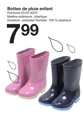 Zeeman Bottes de pluie enfant offre