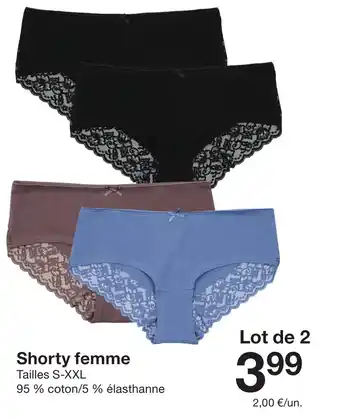 Zeeman Shorty femme offre