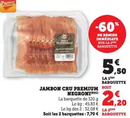 U Express Jambon cru premium negroni offre