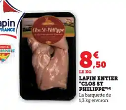 U Express Lapin entier clos st philippe offre