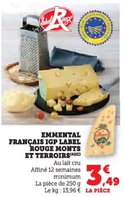 U Express Emmental français igp label rouge monts et terroirs offre