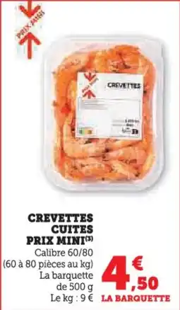 U Express Crevettes cuites prix mini offre