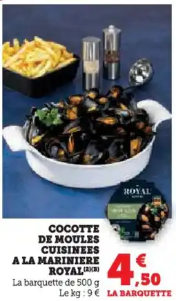 U Express Cocotte de moules cuisinees a la mariniere royal offre