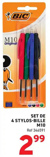 Trafic BIC Set de 4 stylos-bille m10 offre