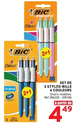 Trafic BIC Set de 3 stylos-bille 4 couleurs offre