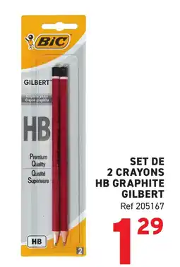 Trafic BIC Set de 2 crayons hb graphite gilbert offre