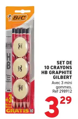 Trafic BIC Set de 10 crayons hb graphite gilbert offre