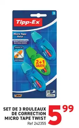 Trafic TIPP-EX Set de 3 rouleaux de correction micro tape twist offre