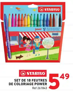Trafic STABILO Set de 18 feutres de coloriage power offre