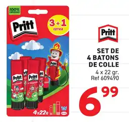 Trafic PRITT Set de 4 batons de colle offre