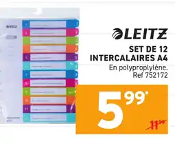 Trafic LEITZ Set de 12 intercalaires a4 offre