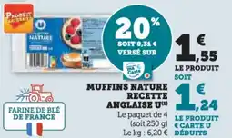 U Express Muffins nature recette anglaise u offre