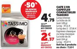 U Express Cafe l'or capsules compatibles tassimo offre