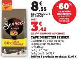 U Express Cafe dosettes senseo offre