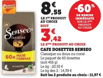 U Express Cafe dosettes senseo offre