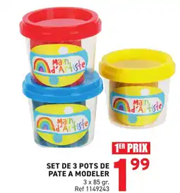 Trafic Set de 3 pots de pate a modeler offre