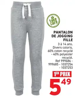 Trafic Pantalon de jogging fille offre