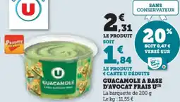 U Express Guacamole a base d'avocat frais u offre