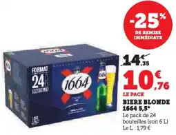 U Express Biere blonde 1664 5.5 offre