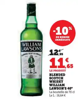 U Express Blended scotch whisky william lawson's 40° offre