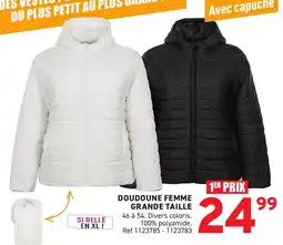 Trafic Doudoune femme grande taille offre